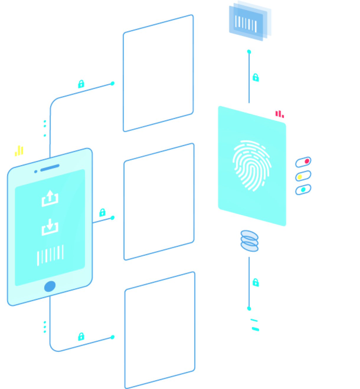 Finger print usage graphics